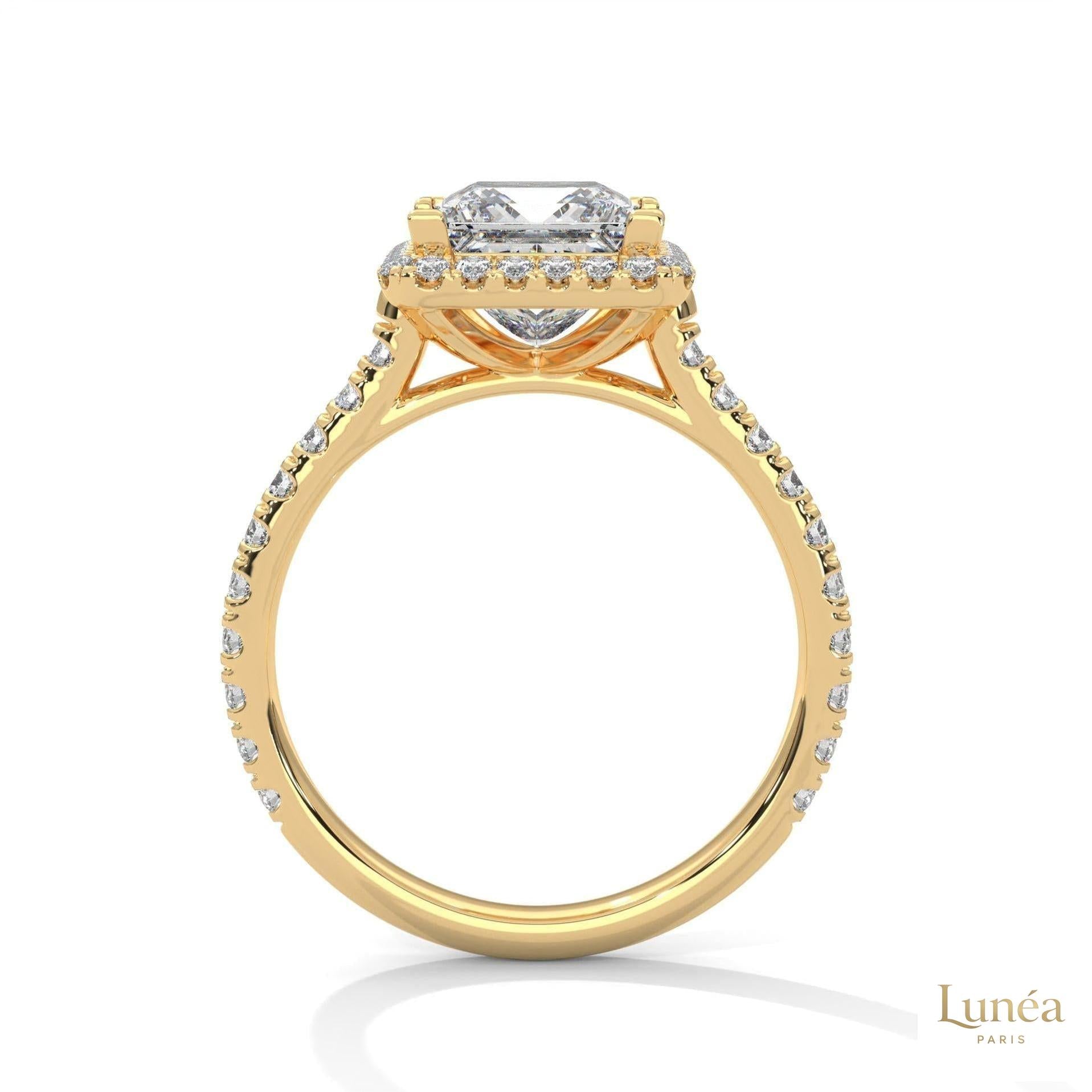 2.60 Ct. Princess Cut Halo Engagement Ring