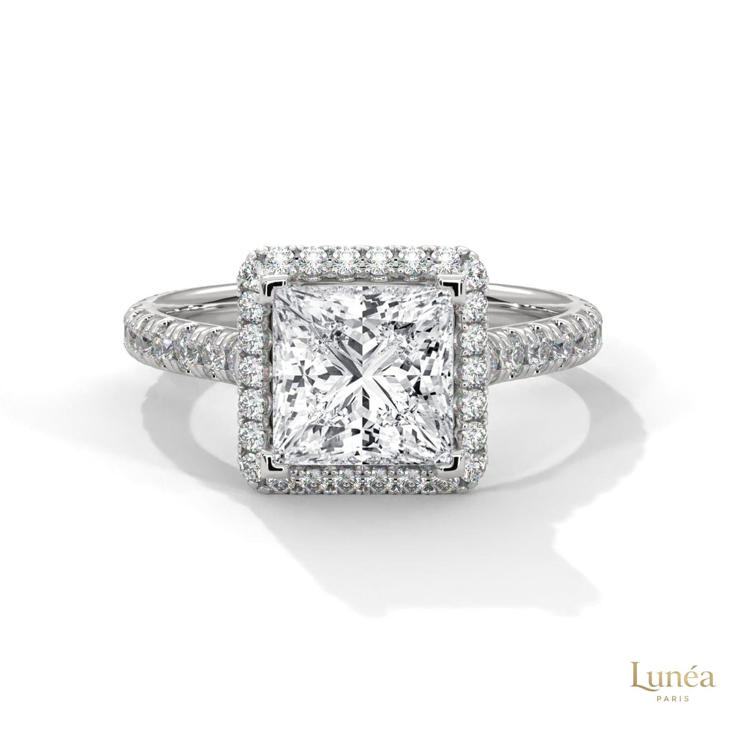 2.60 Ct. Princess Cut Halo Engagement Ring