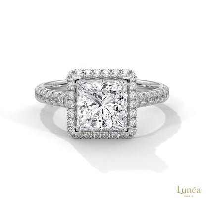 2.60 Ct. Princess Cut Halo Engagement Ring