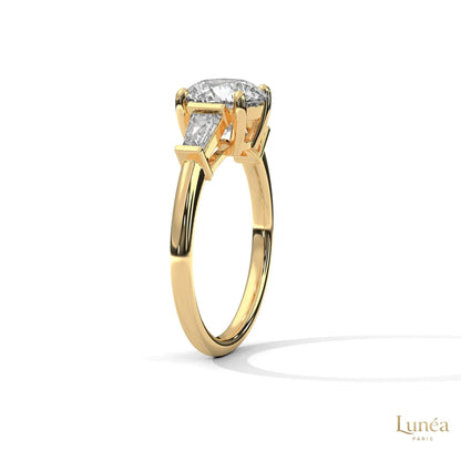 2.60 Ct. Round Lab Diamond Ring with Baguette Accents