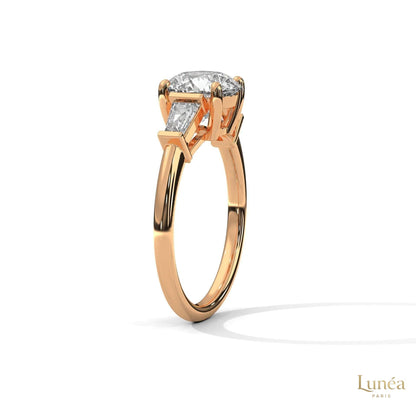 2.60 Ct. Round Lab Diamond Ring with Baguette Accents