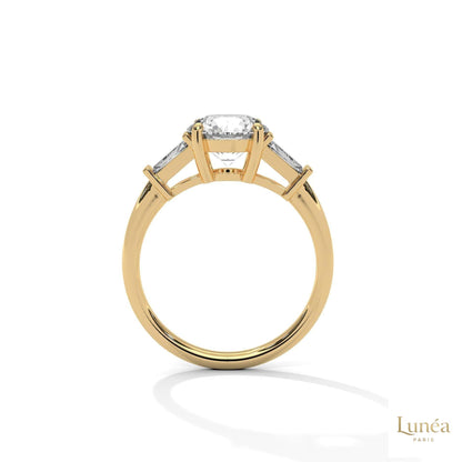 2.60 Ct. Round Lab Diamond Ring with Baguette Accents