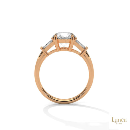 2.60 Ct. Round Lab Diamond Ring with Baguette Accents