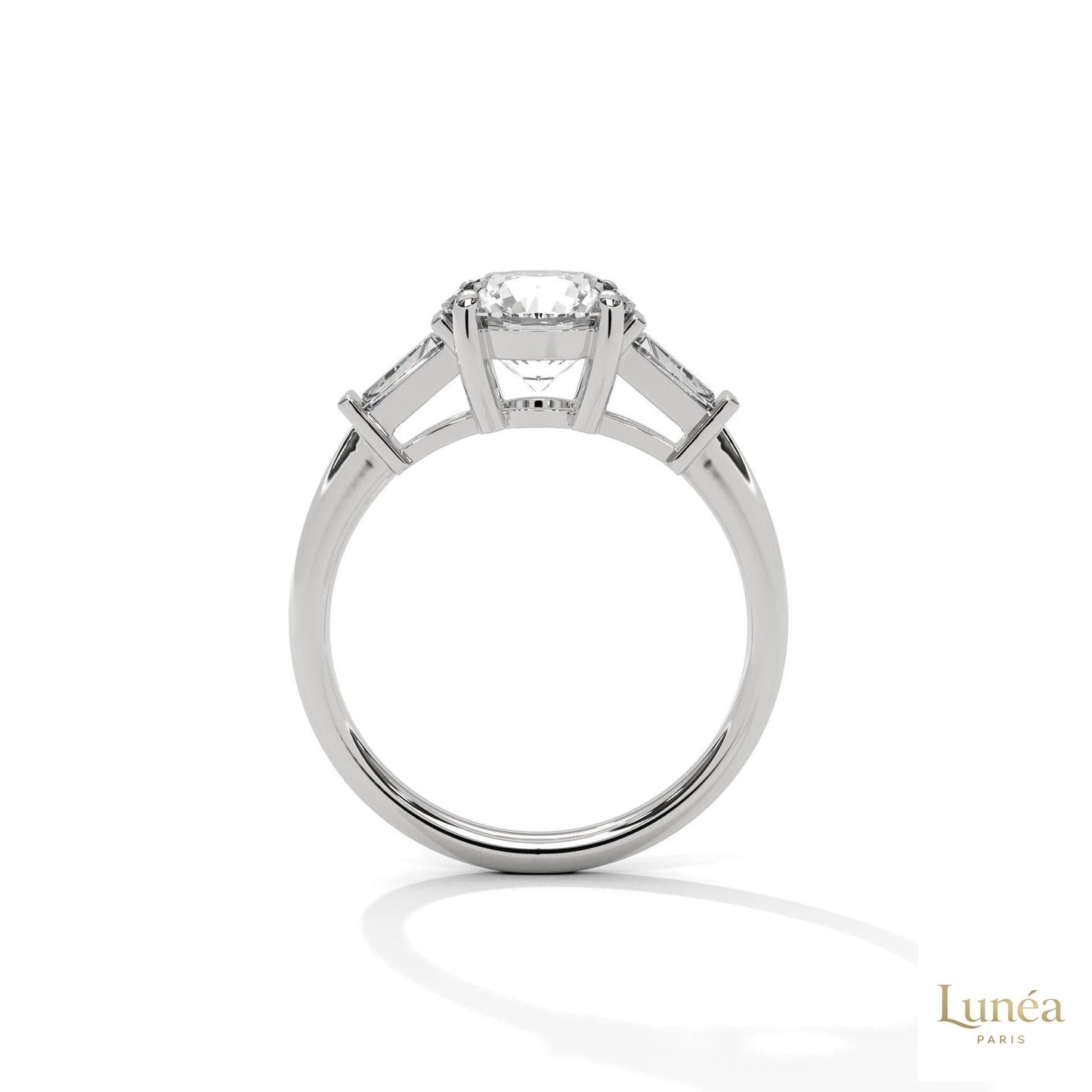 2.60 Ct. Round Lab Diamond Ring with Baguette Accents