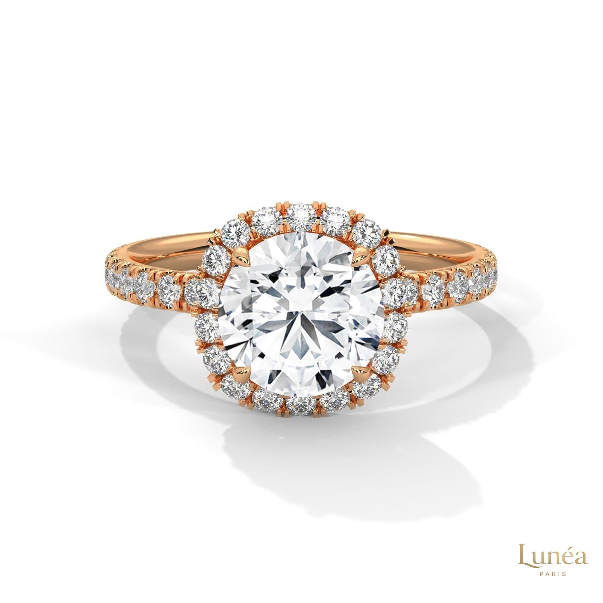 2.65 Ct. Cushion Halo Lab Diamond Ring – Pavé Band