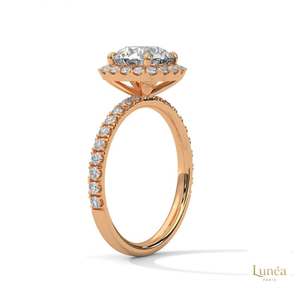 2.65 Ct. Cushion Halo Lab Diamond Ring – Pavé Band