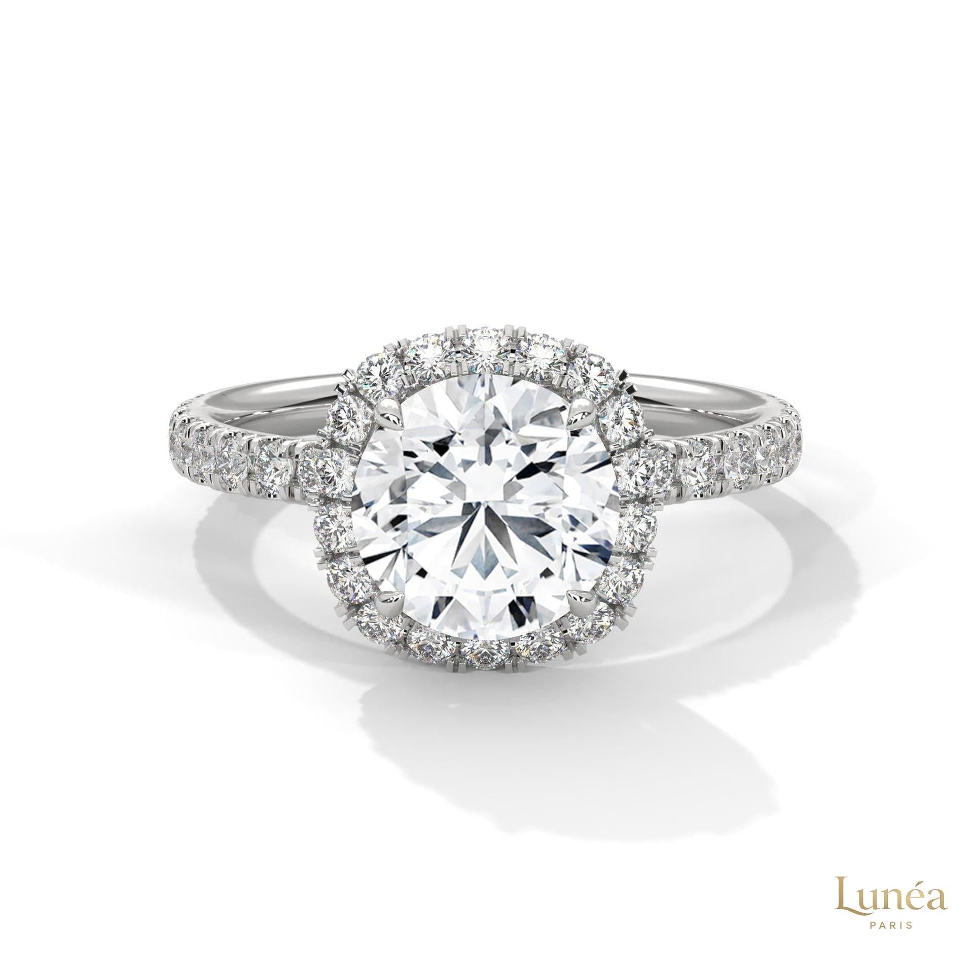 2.65 Ct. Cushion Halo Lab Diamond Ring – Pavé Band