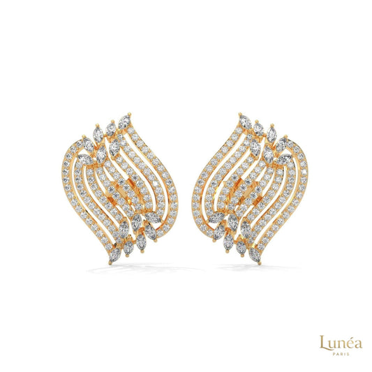 2.70 CT. Diamond Wave Statement Earrings