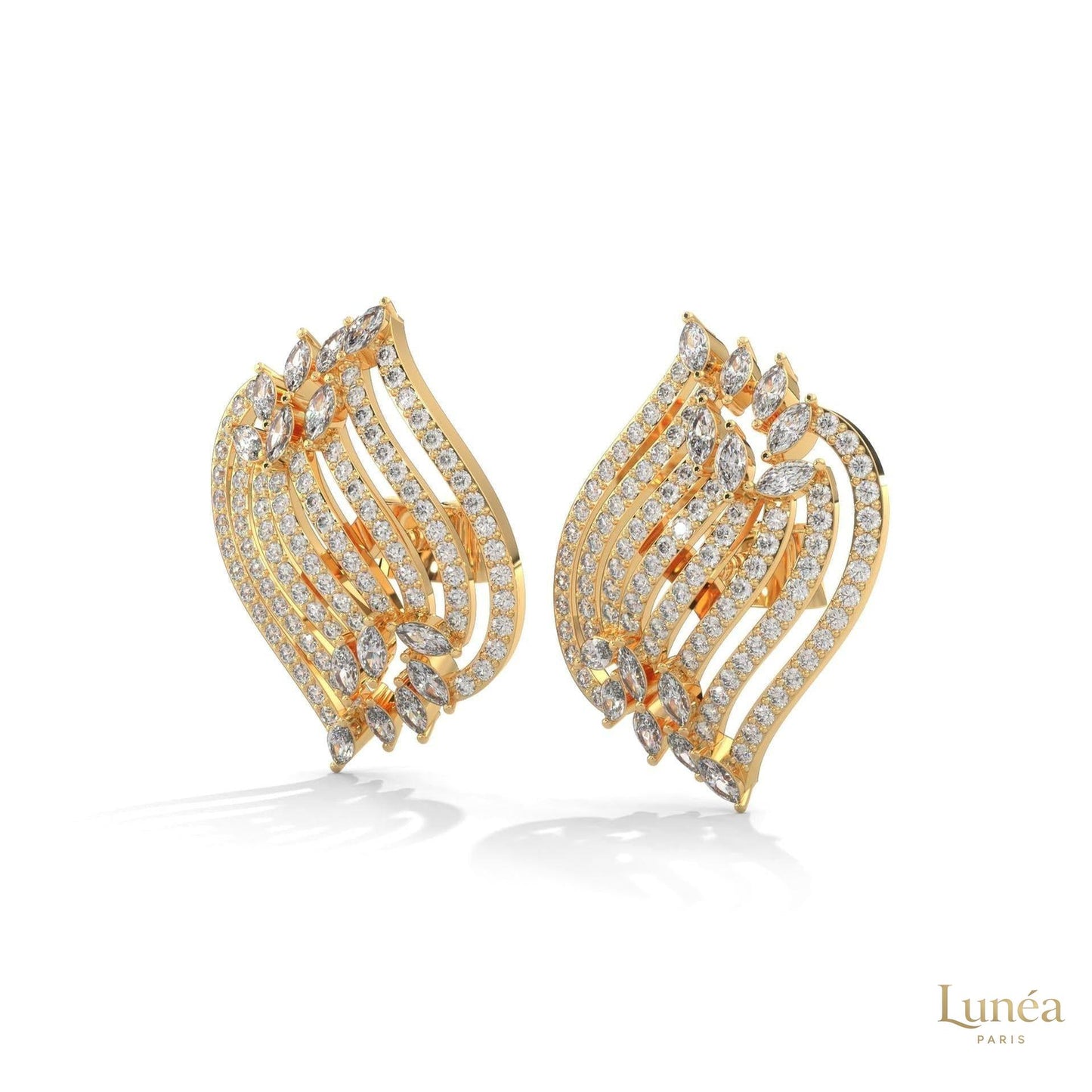 2.70 CT. Diamond Wave Statement Earrings