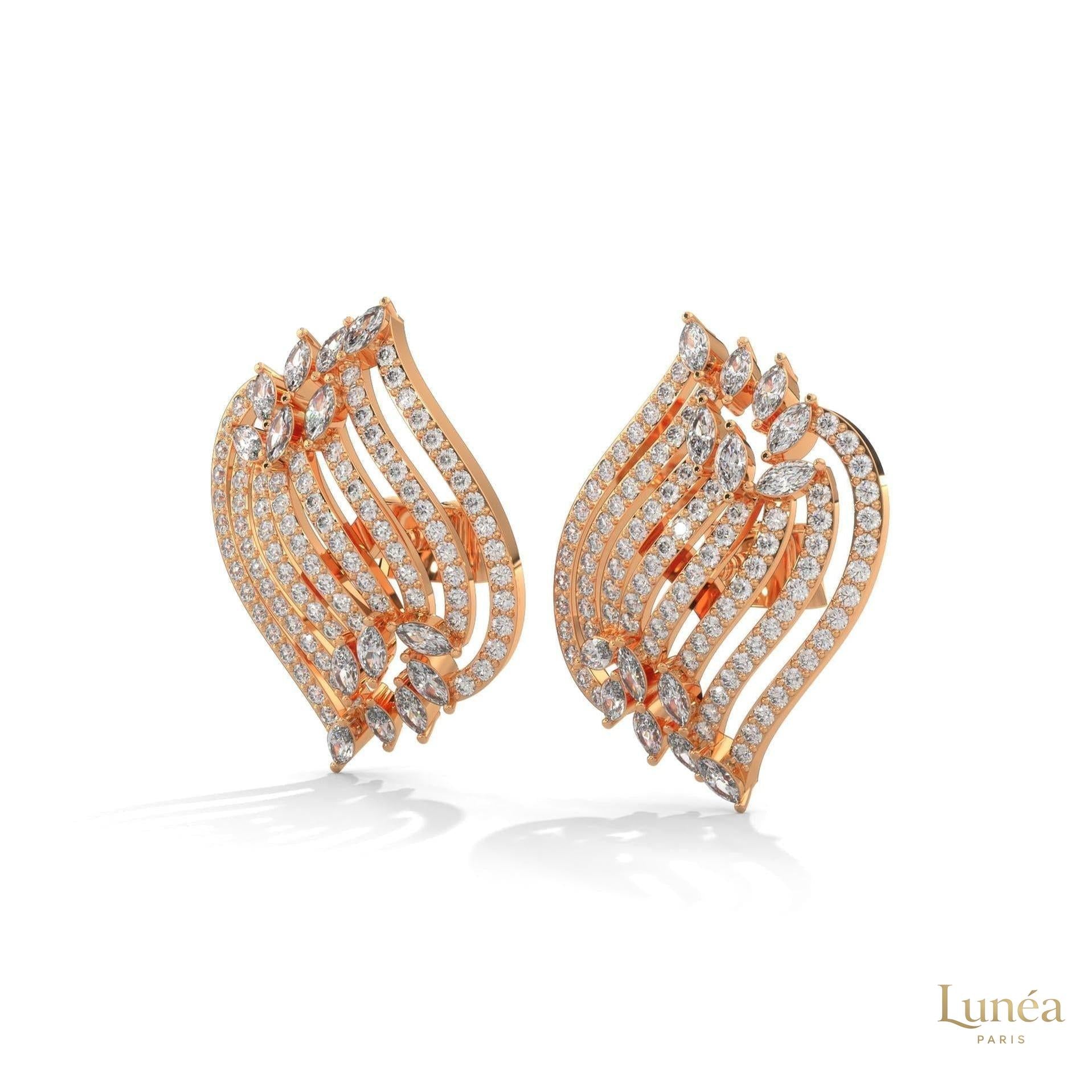 2.70 CT. Diamond Wave Statement Earrings