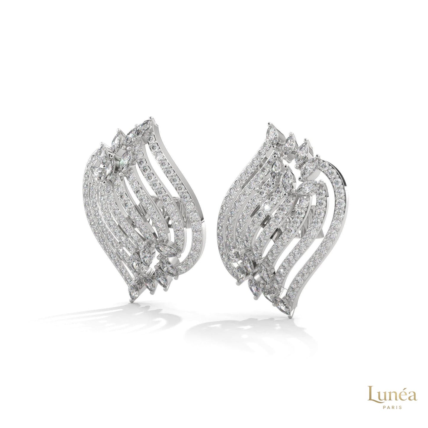 2.70 CT. Diamond Wave Statement Earrings