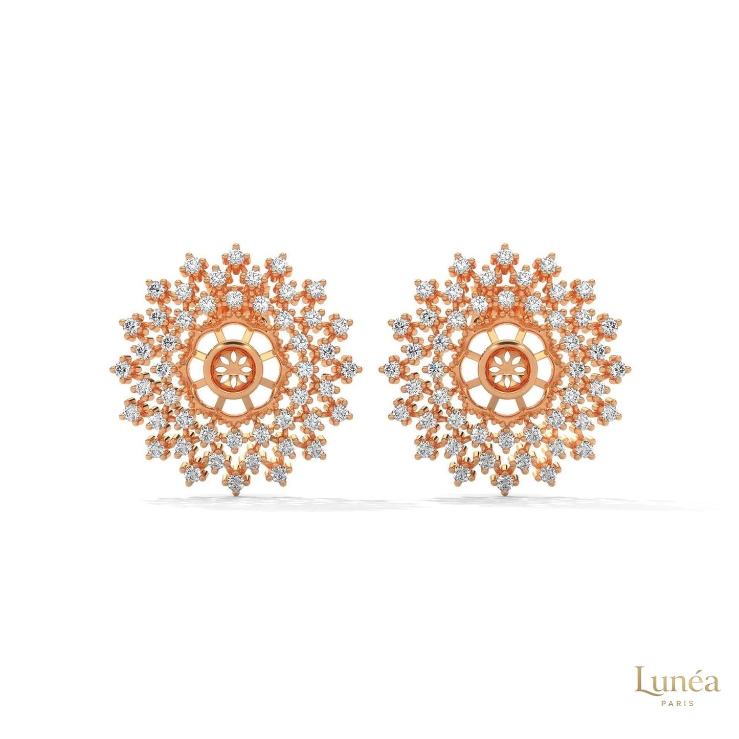 2.70 CT. Snowflake Diamond Cluster Earrings