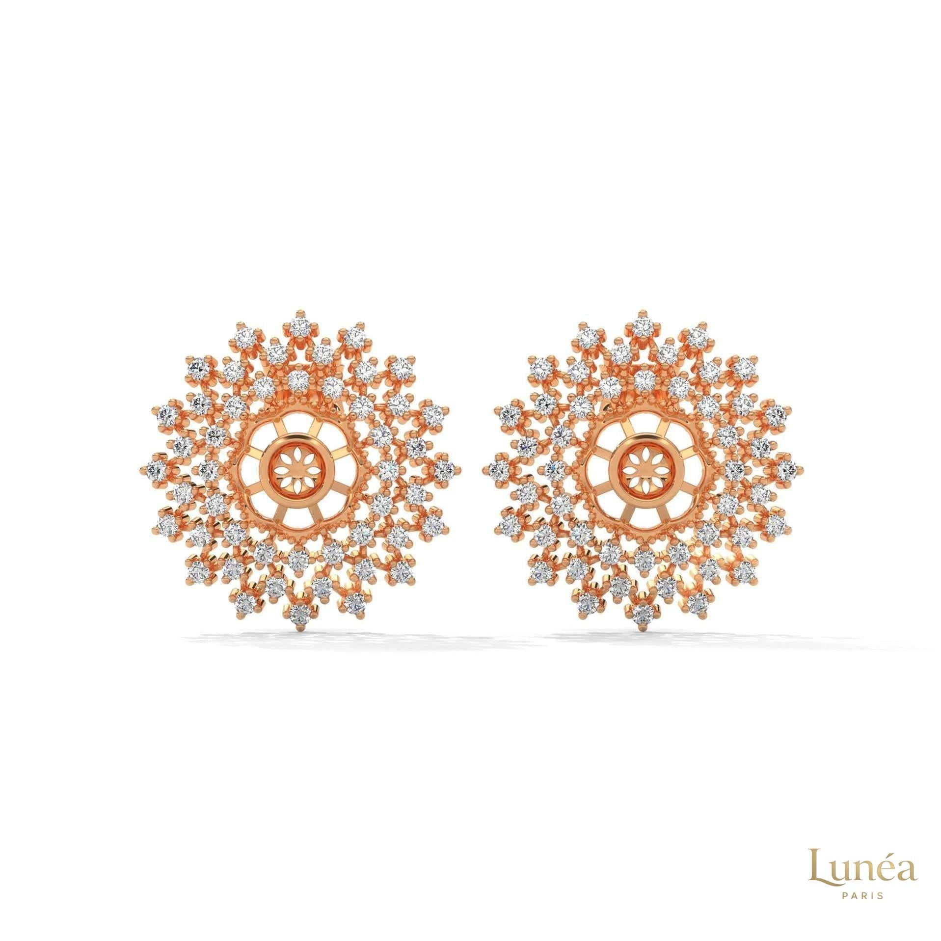 2.70 CT. Snowflake Diamond Cluster Earrings