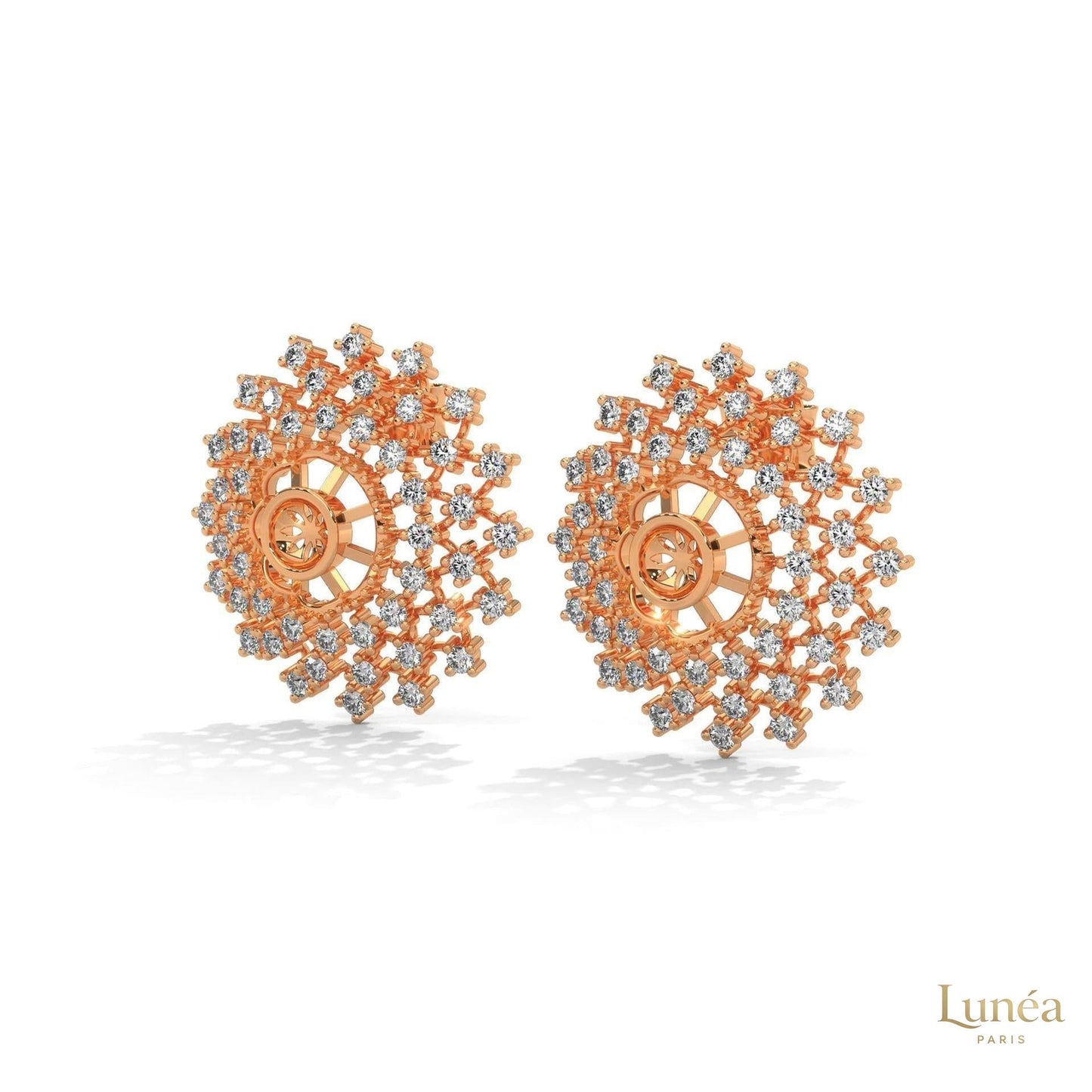 2.70 CT. Snowflake Diamond Cluster Earrings