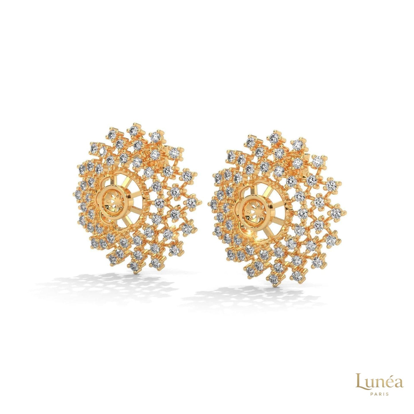 2.70 CT. Snowflake Diamond Cluster Earrings