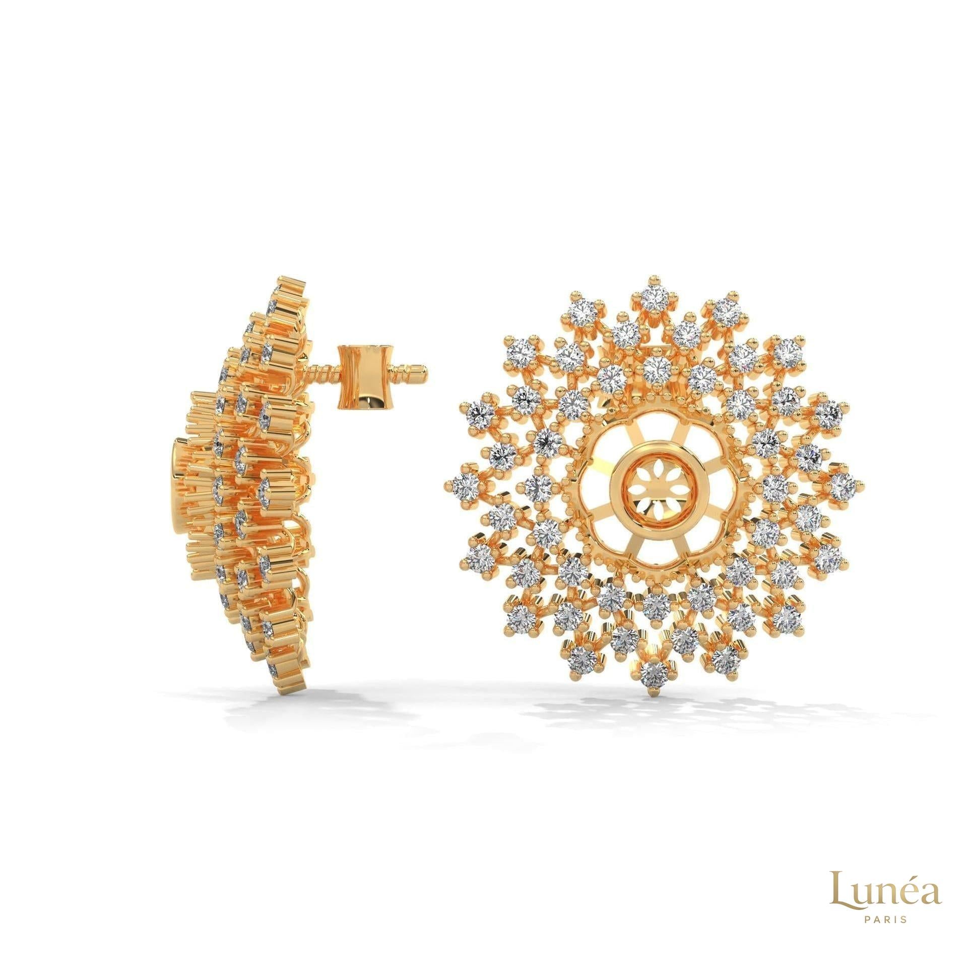 2.70 CT. Snowflake Diamond Cluster Earrings