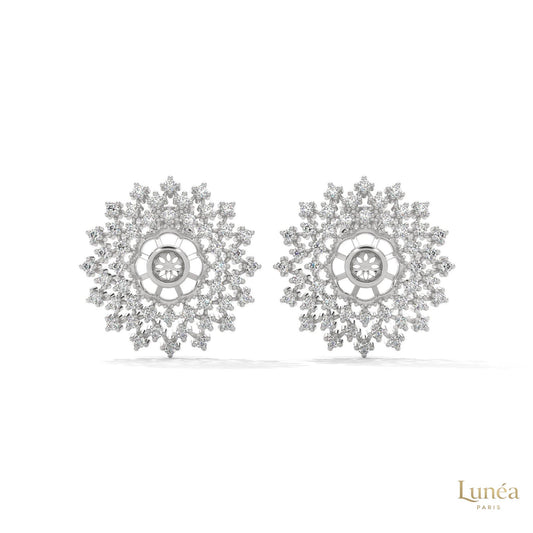 2.70 CT. Snowflake Diamond Cluster Earrings