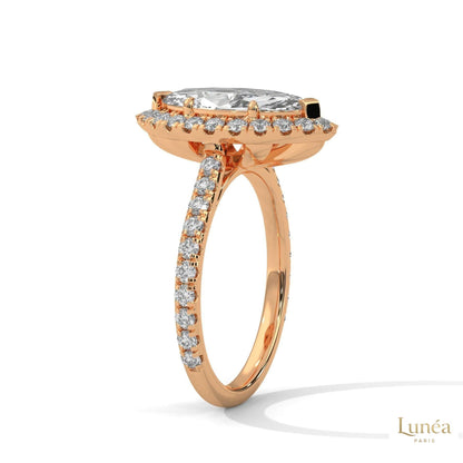 2.75 Ct. Marquise Lab Diamond Halo Ring