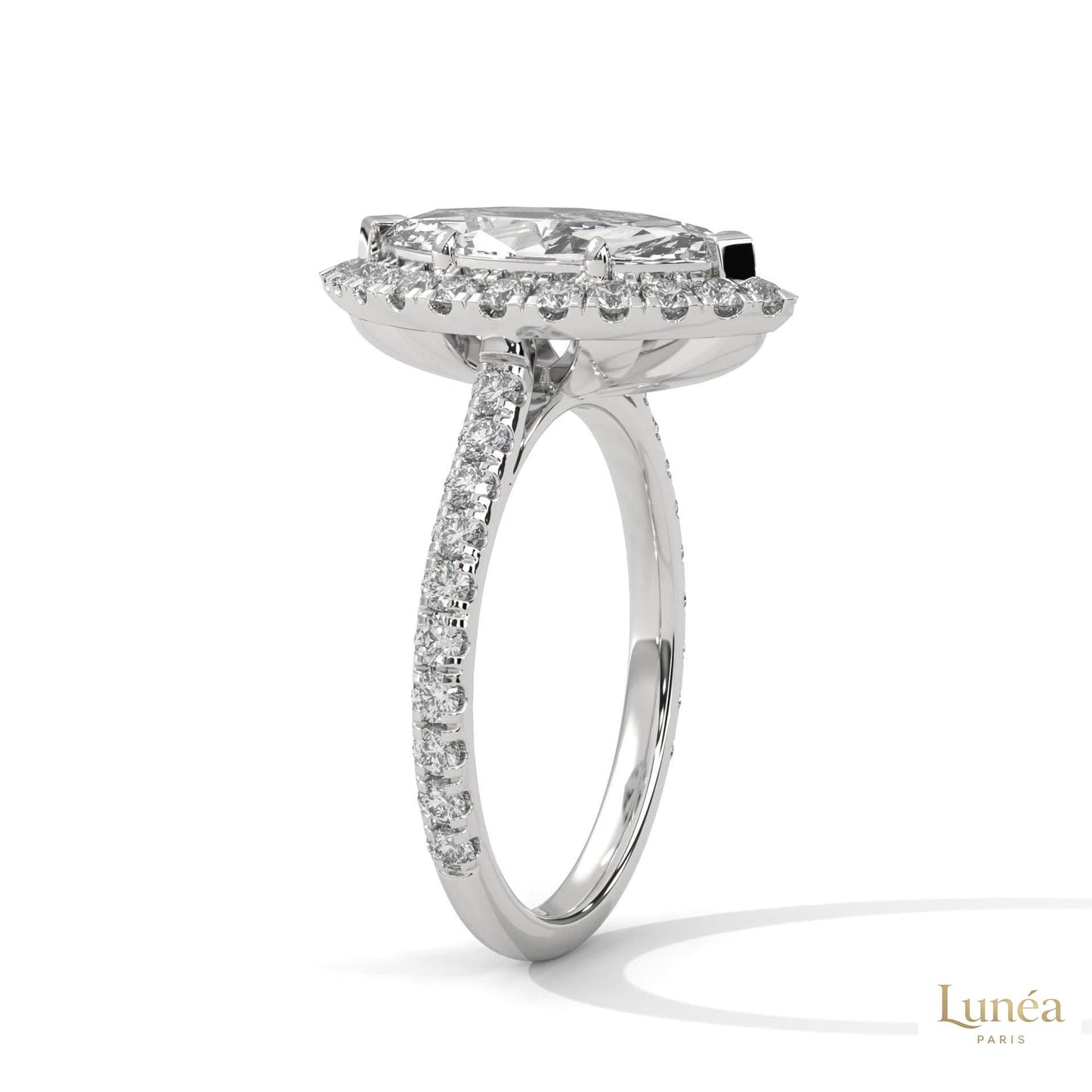 2.75 Ct. Marquise Lab Diamond Halo Ring