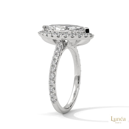 2.75 Ct. Marquise Lab Diamond Halo Ring