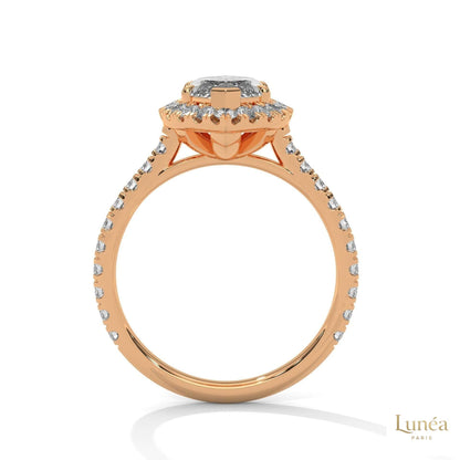 2.75 Ct. Marquise Lab Diamond Halo Ring