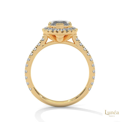 2.75 Ct. Marquise Lab Diamond Halo Ring