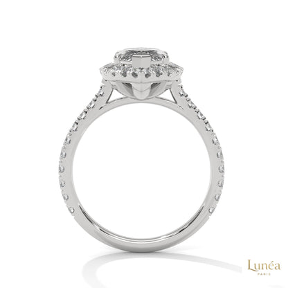 2.75 Ct. Marquise Lab Diamond Halo Ring
