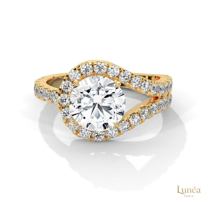 2.80 Ct. Split Shank Halo Lab Diamond Ring