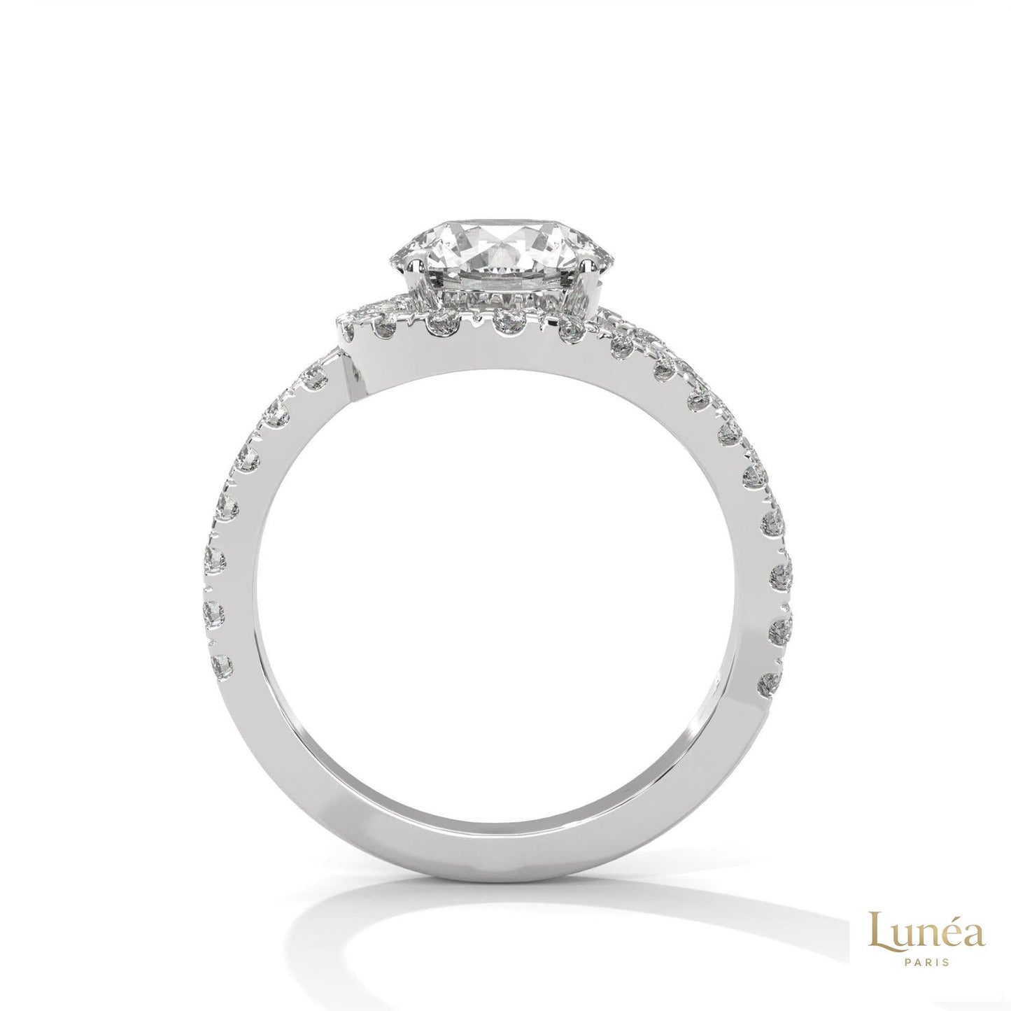 2.80 Ct. Split Shank Halo Lab Diamond Ring