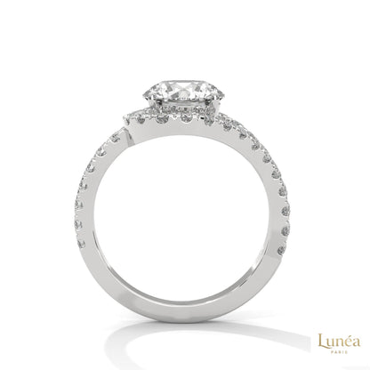 2.80 Ct. Split Shank Halo Lab Diamond Ring