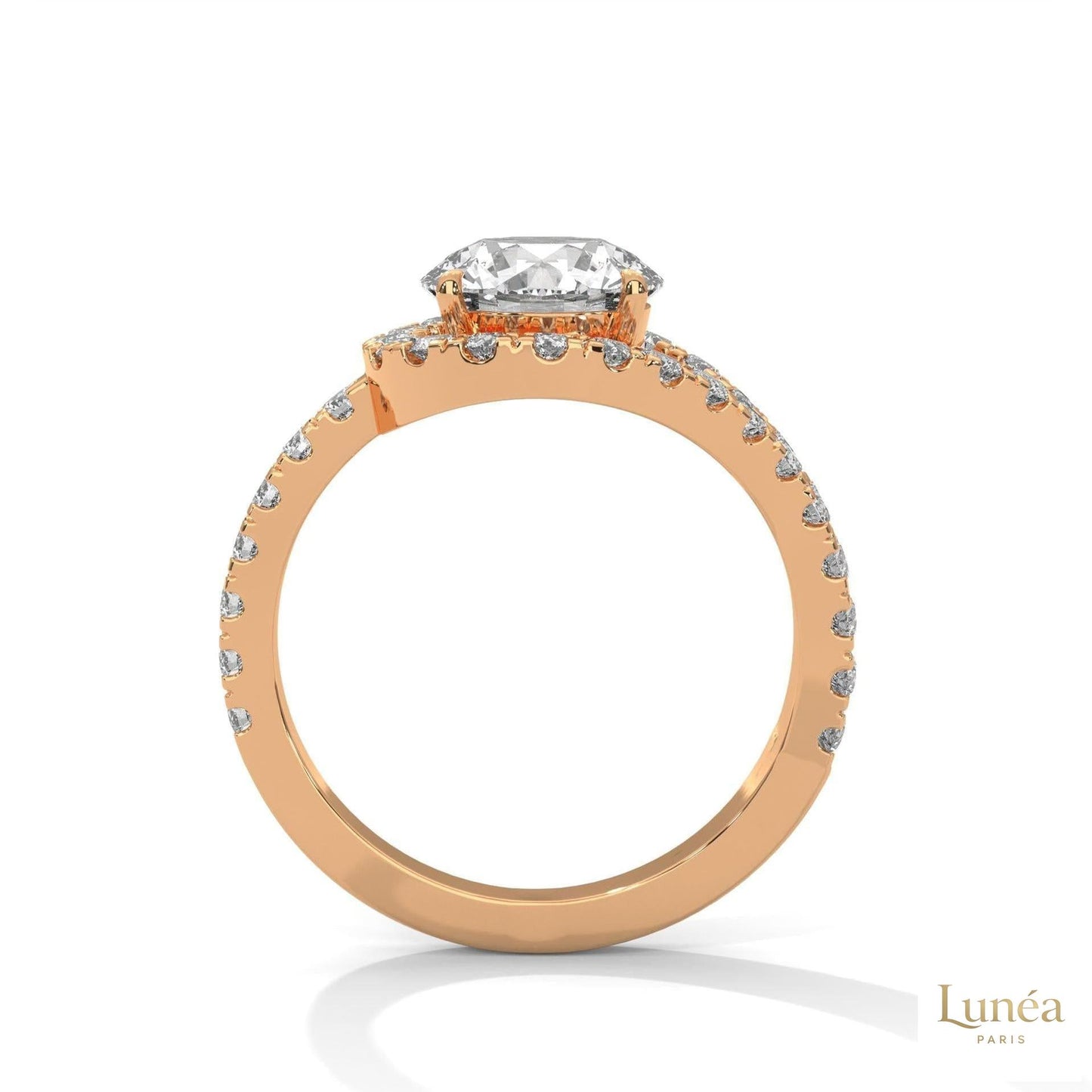 2.80 Ct. Split Shank Halo Lab Diamond Ring