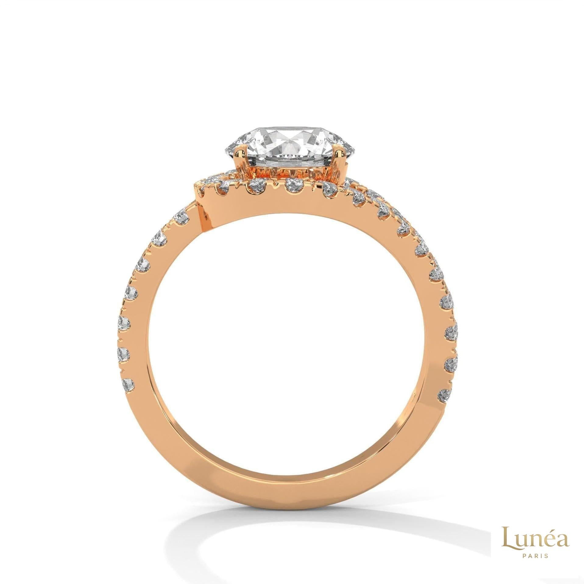 2.80 Ct. Split Shank Halo Lab Diamond Ring