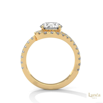 2.80 Ct. Split Shank Halo Lab Diamond Ring