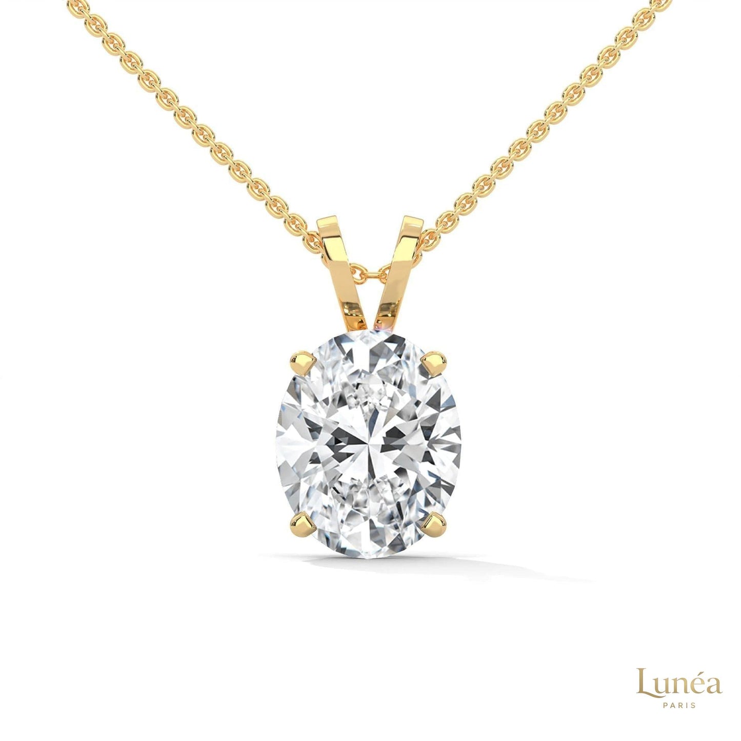 2.90 CT. Oval Lab Diamond Pendant Solitaire