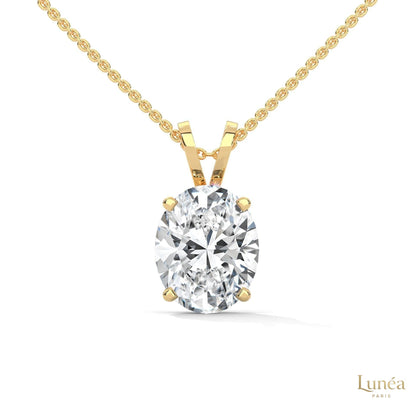 2.90 CT. Oval Lab Diamond Pendant Solitaire