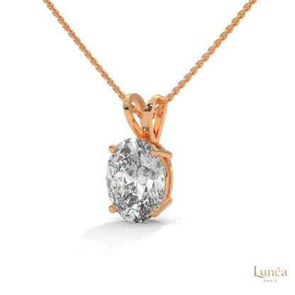 2.90 CT. Oval Lab Diamond Pendant Solitaire