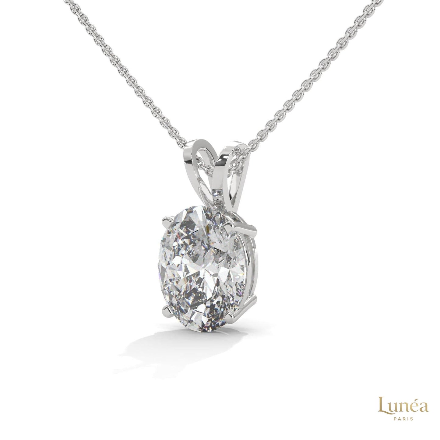 2.90 CT. Oval Lab Diamond Pendant Solitaire