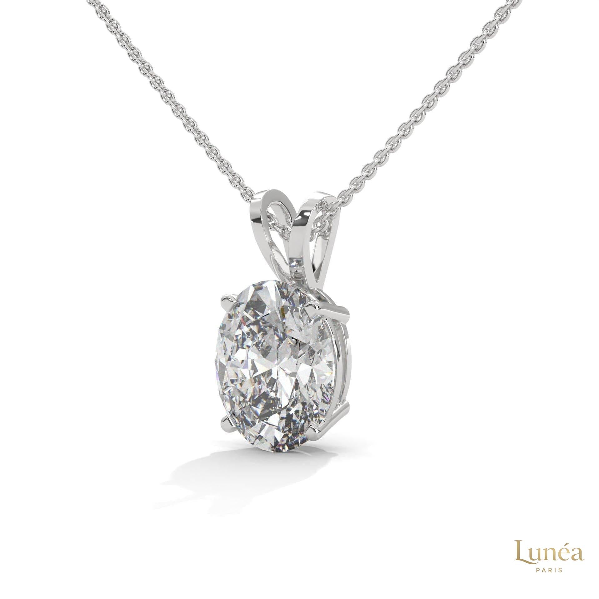 2.90 CT. Oval Lab Diamond Pendant Solitaire