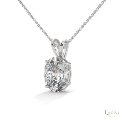 2.90 CT. Oval Lab Diamond Pendant Solitaire
