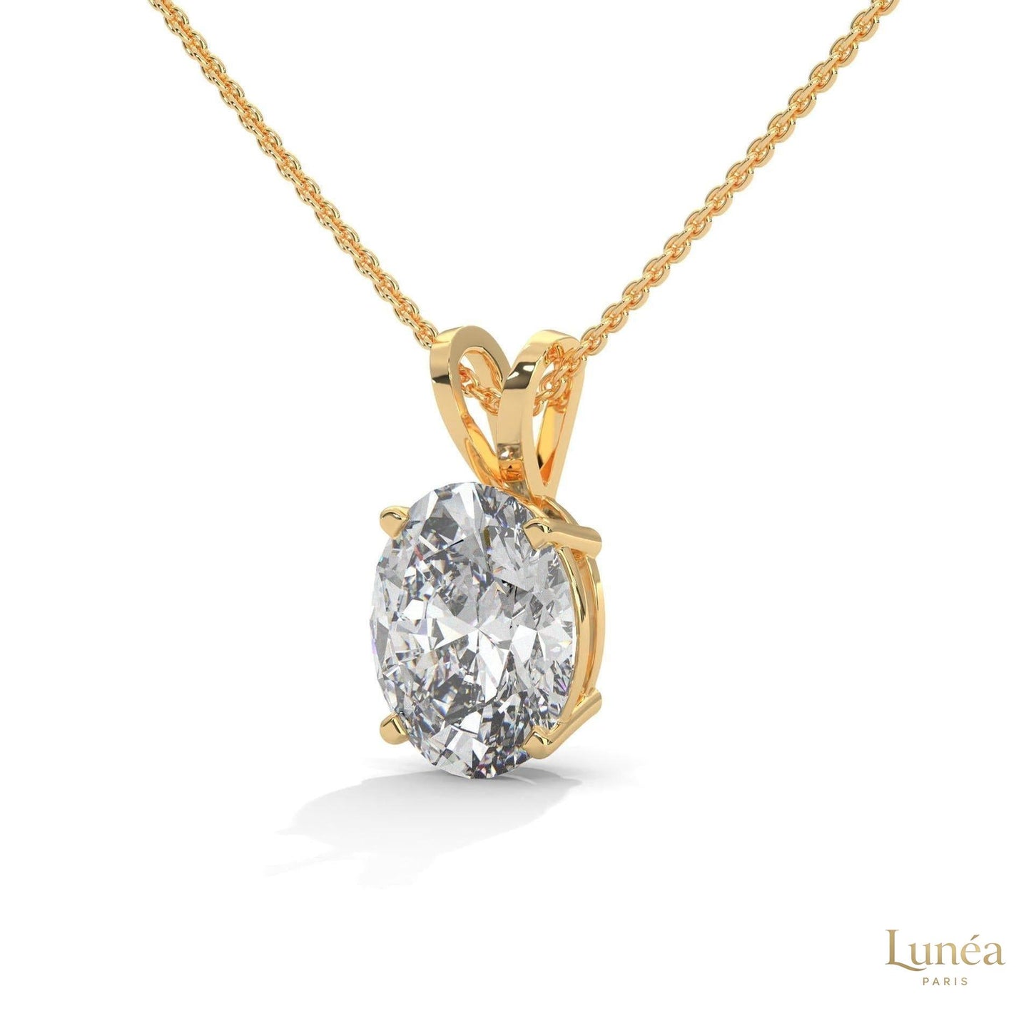 2.90 CT. Oval Lab Diamond Pendant Solitaire