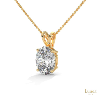 2.90 CT. Oval Lab Diamond Pendant Solitaire