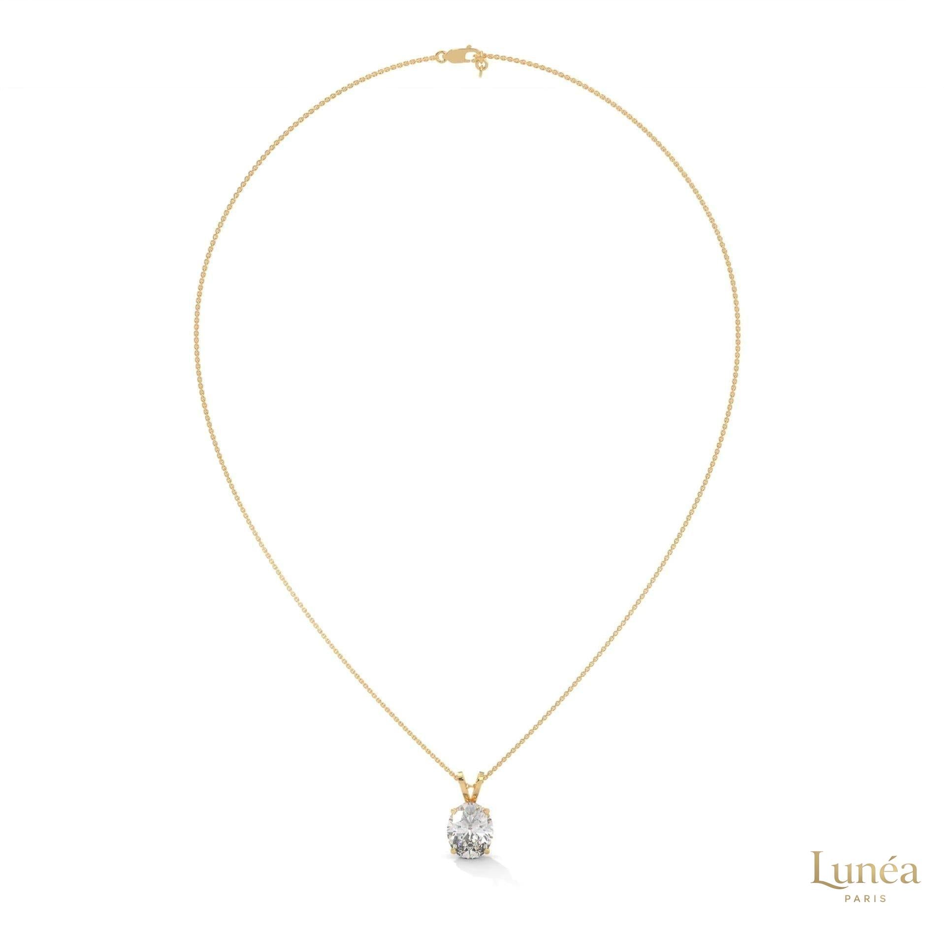 2.90 CT. Oval Lab Diamond Pendant Solitaire