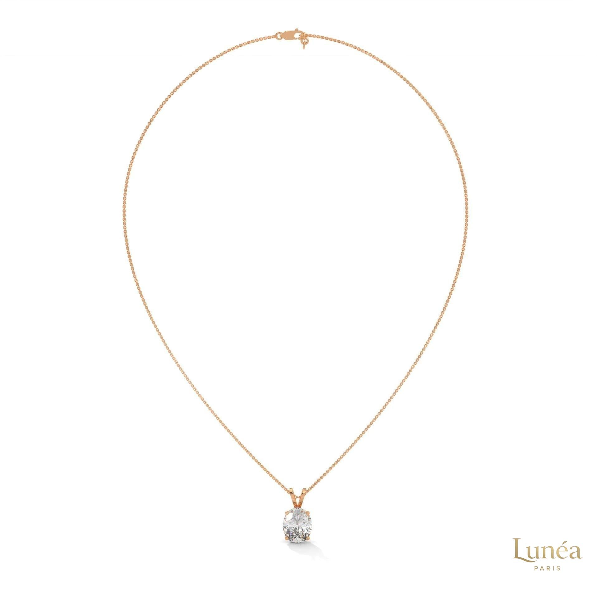 2.90 CT. Oval Lab Diamond Pendant Solitaire