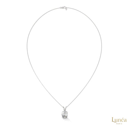 2.90 CT. Oval Lab Diamond Pendant Solitaire