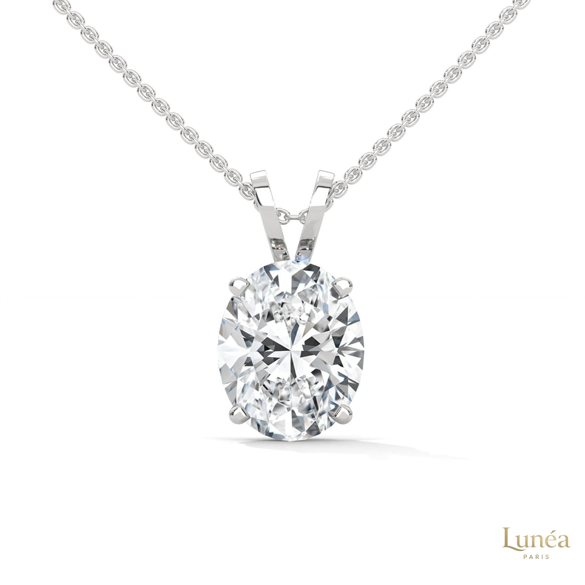 2.90 CT. Oval Lab Diamond Pendant Solitaire