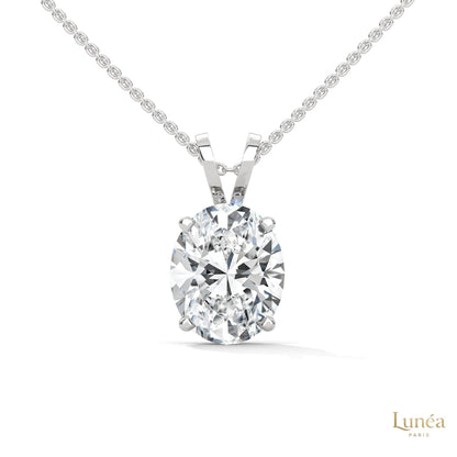 2.90 CT. Oval Lab Diamond Pendant Solitaire