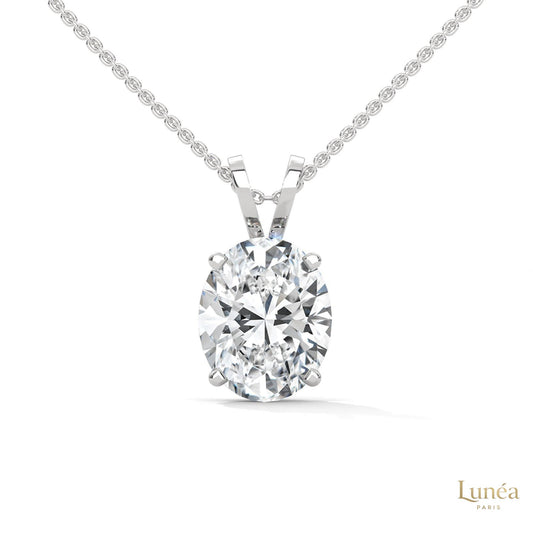 2.90 CT. Oval Lab Diamond Pendant Solitaire