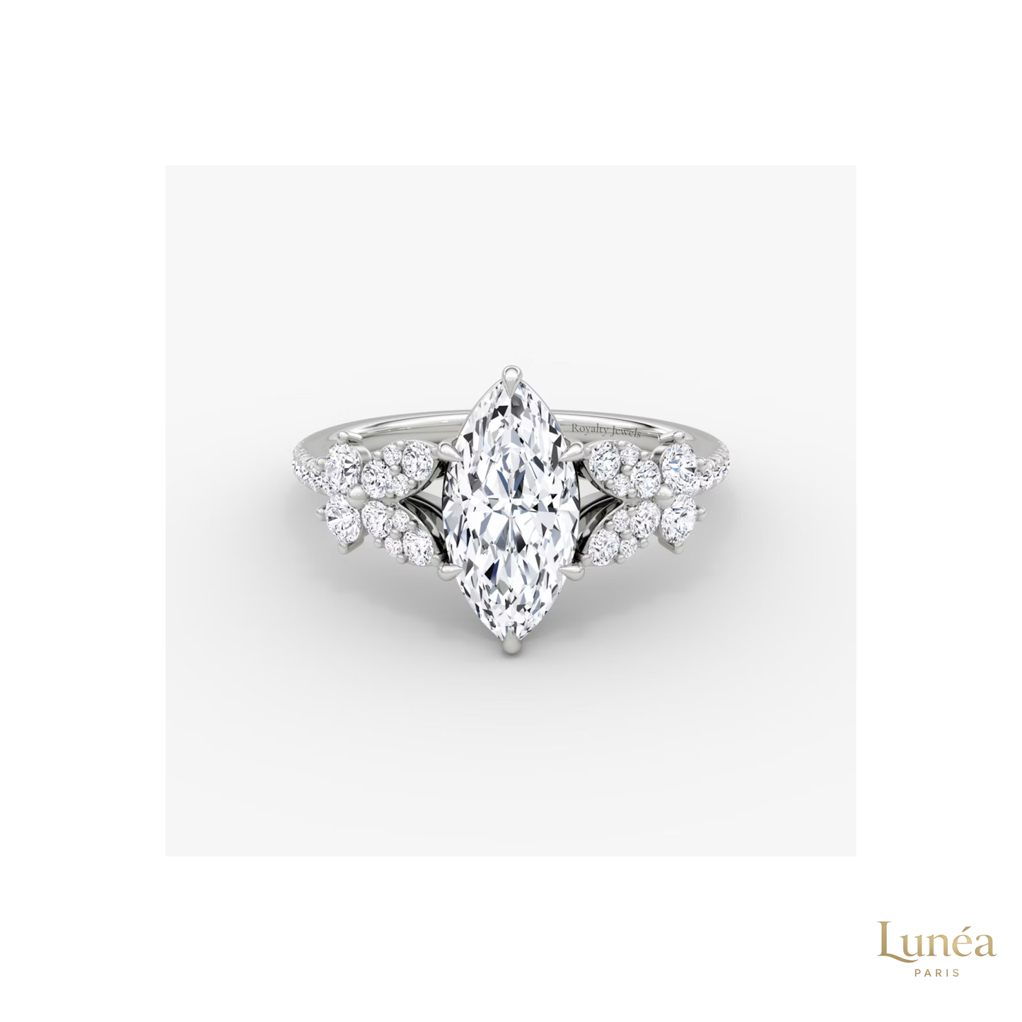 Luxury Lab Diamond Engagement Ring – Handcrafted Elegance | Lab Grown | 14K Gold & Platinum
