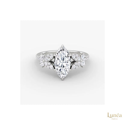 Luxury Lab Diamond Engagement Ring – Handcrafted Elegance | Lab Grown | 14K Gold & Platinum
