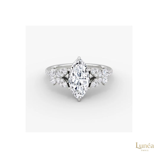 Luxury Lab Diamond Engagement Ring – Handcrafted Elegance | Lab Grown | 14K Gold & Platinum